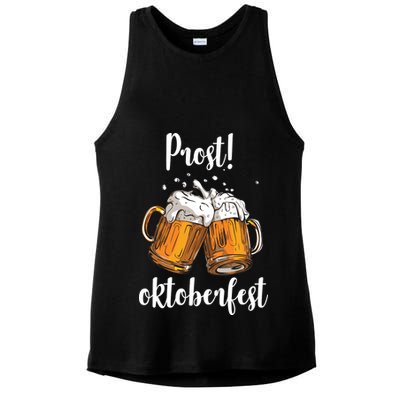 Beer Oktoberfest Prost Cheers Ladies PosiCharge Tri-Blend Wicking Tank