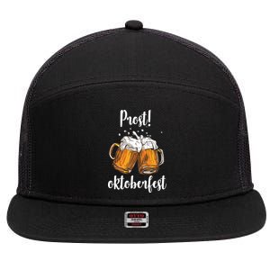 Beer Oktoberfest Prost Cheers 7 Panel Mesh Trucker Snapback Hat