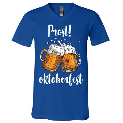 Beer Oktoberfest Prost Cheers V-Neck T-Shirt