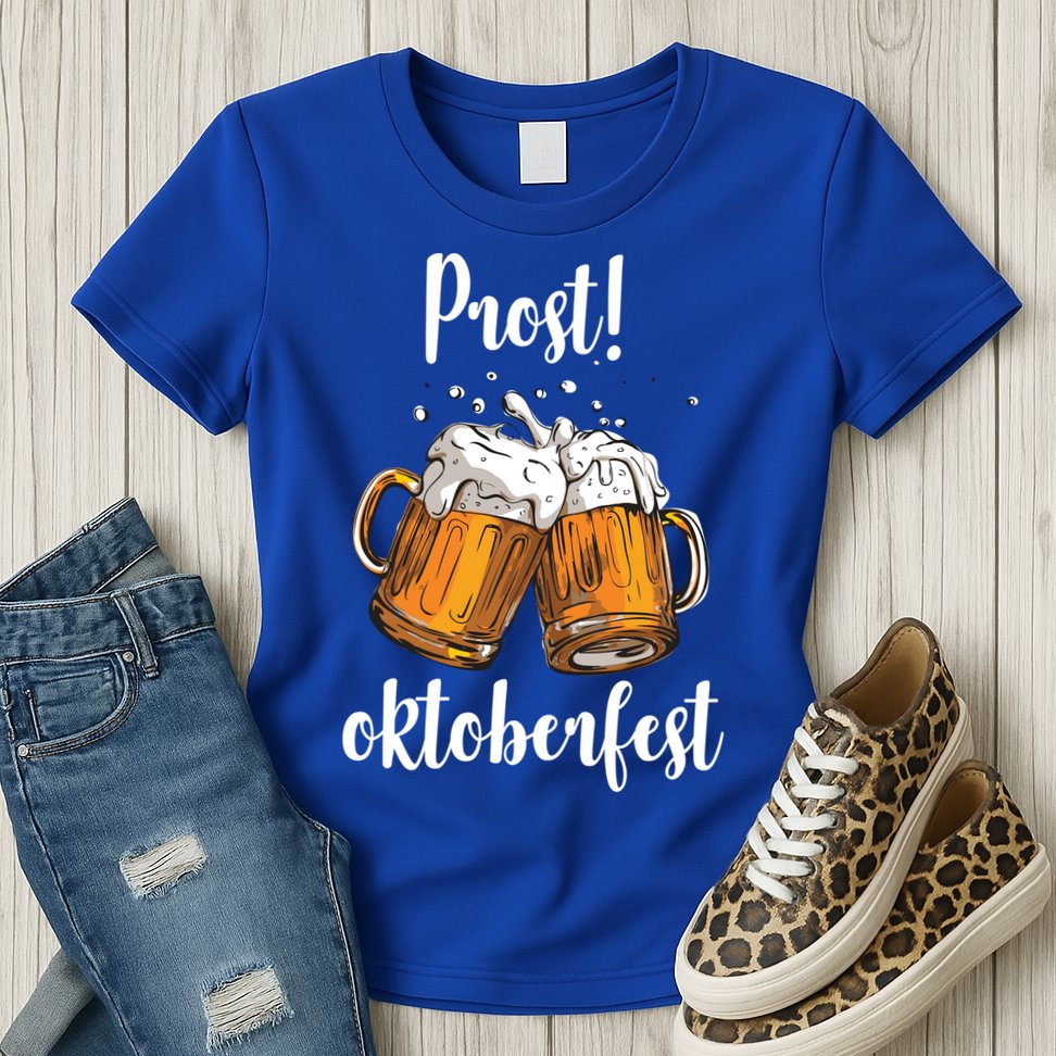 Beer Oktoberfest Prost Cheers Womens T-Shirt