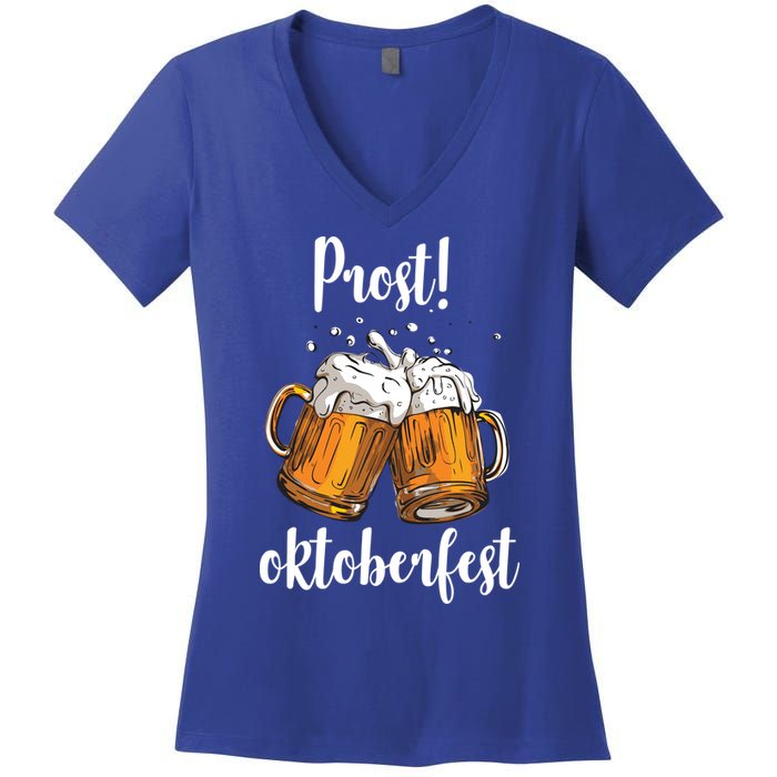 Beer Oktoberfest Prost Cheers Women's V-Neck T-Shirt