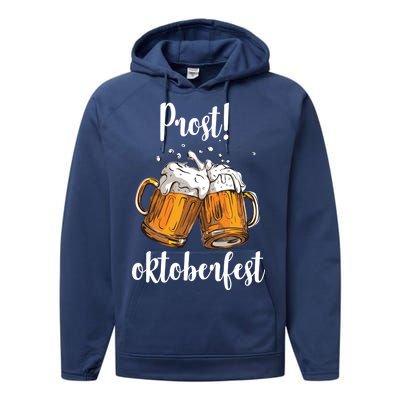 Beer Oktoberfest Prost Cheers Performance Fleece Hoodie