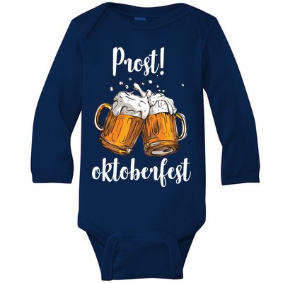 Beer Oktoberfest Prost Cheers Baby Long Sleeve Bodysuit