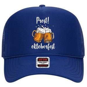 Beer Oktoberfest Prost Cheers High Crown Mesh Back Trucker Hat