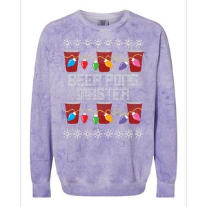 Beer Pong Master Ugly Christmas Sweater Colorblast Crewneck Sweatshirt