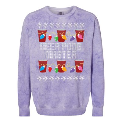 Beer Pong Master Ugly Christmas Sweater Colorblast Crewneck Sweatshirt