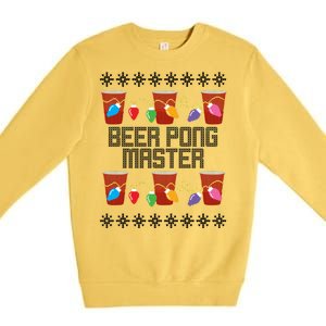 Beer Pong Master Ugly Christmas Sweater Premium Crewneck Sweatshirt