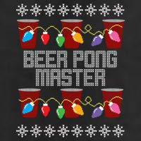 Beer Pong Master Ugly Christmas Sweater Garment-Dyed Heavyweight T-Shirt