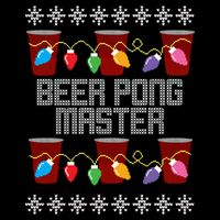Beer Pong Master Ugly Christmas Sweater USA-Made Doggie Bandana