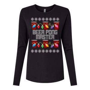 Beer Pong Master Ugly Christmas Sweater Womens Cotton Relaxed Long Sleeve T-Shirt