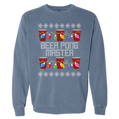 Beer Pong Master Ugly Christmas Sweater Garment-Dyed Sweatshirt