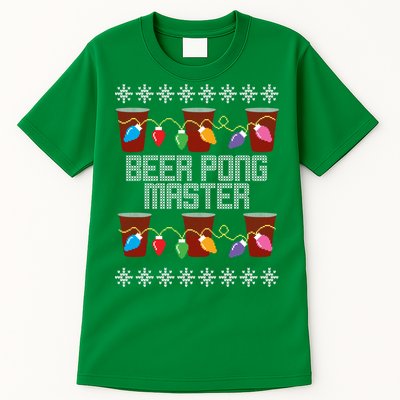 Beer Pong Master Ugly Christmas Sweater Tall T-Shirt