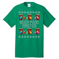 Beer Pong Master Ugly Christmas Sweater Tall T-Shirt