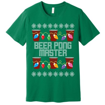 Beer Pong Master Ugly Christmas Sweater Premium T-Shirt