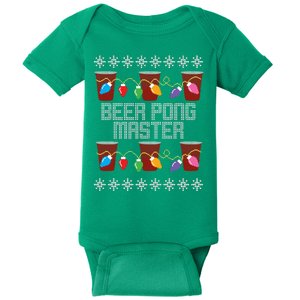 Beer Pong Master Ugly Christmas Sweater Baby Bodysuit