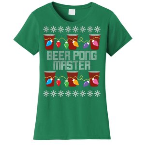 Beer Pong Master Ugly Christmas Sweater Women's T-Shirt