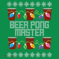 Beer Pong Master Ugly Christmas Sweater Women's V-Neck T-Shirt