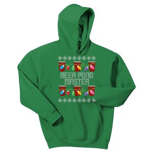 Beer Pong Master Ugly Christmas Sweater Kids Hoodie