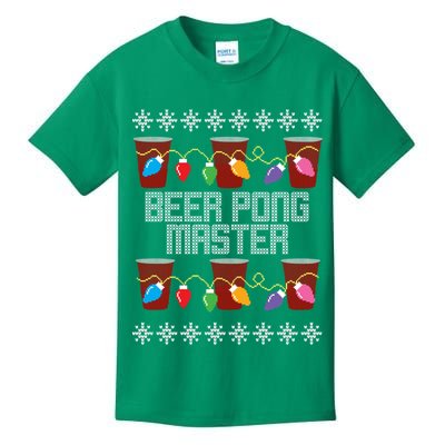 Beer Pong Master Ugly Christmas Sweater Kids T-Shirt