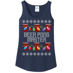 Beer Pong Master Ugly Christmas Sweater Ladies Essential Tank