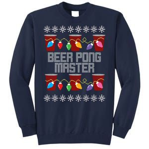 Beer Pong Master Ugly Christmas Sweater Tall Sweatshirt