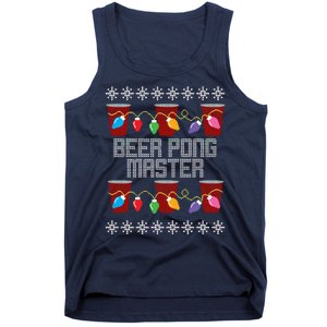 Beer Pong Master Ugly Christmas Sweater Tank Top