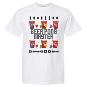 Beer Pong Master Ugly Christmas Sweater Garment-Dyed Heavyweight T-Shirt