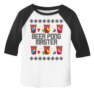 Beer Pong Master Ugly Christmas Sweater Toddler Fine Jersey T-Shirt