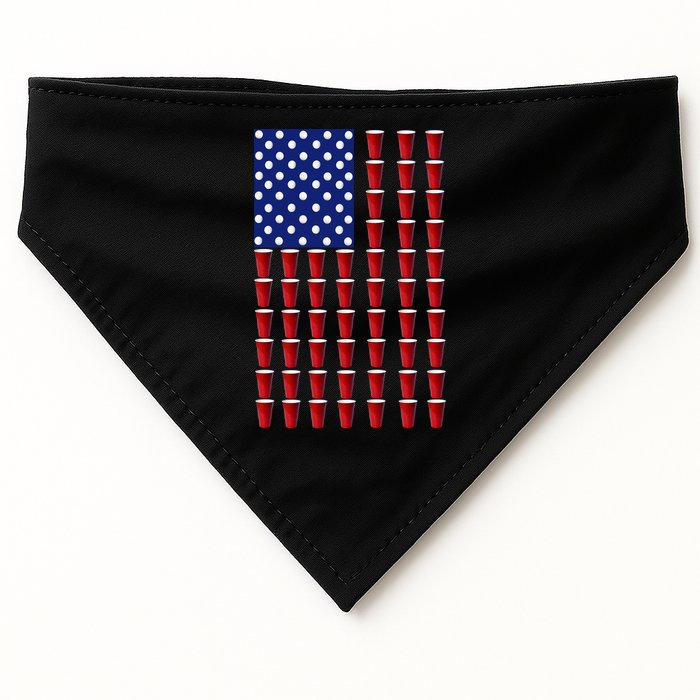 Beer Pong USA American Flag USA-Made Doggie Bandana