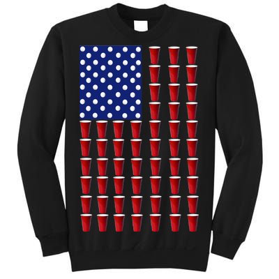 Beer Pong USA American Flag Sweatshirt