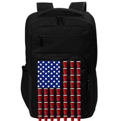 Beer Pong USA American Flag Impact Tech Backpack