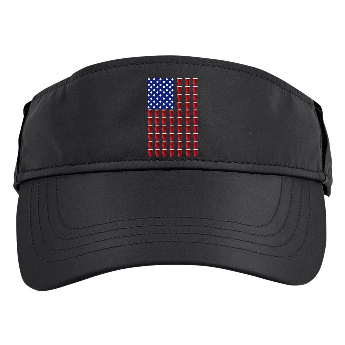 Beer Pong USA American Flag Adult Drive Performance Visor