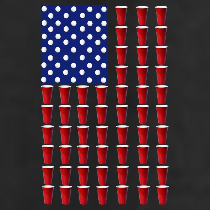 Beer Pong USA American Flag Adult Drive Performance Visor