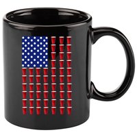 Beer Pong USA American Flag 11oz C Handle Ceramic Mug