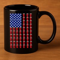 Beer Pong USA American Flag 11oz C Handle Ceramic Mug