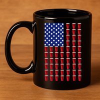 Beer Pong USA American Flag 11oz C Handle Ceramic Mug