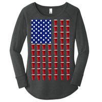 Beer Pong USA American Flag Women's Perfect Tri Tunic Long Sleeve Shirt