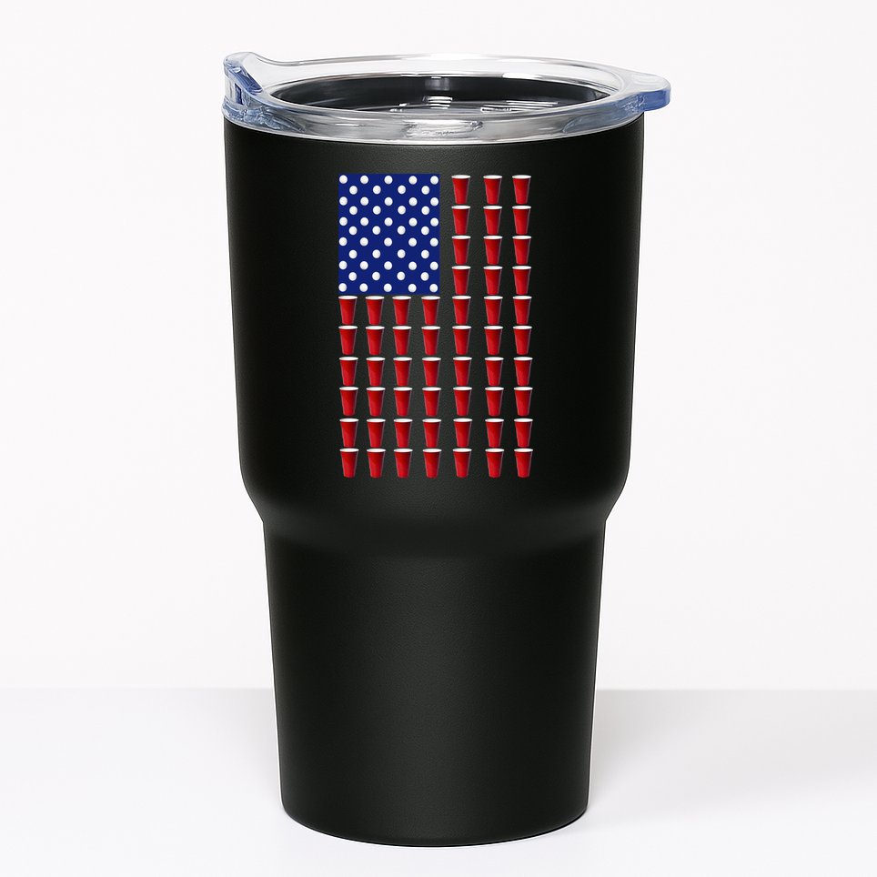 Beer Pong USA American Flag Tumbler