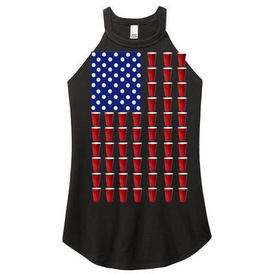 Beer Pong USA American Flag Women’s Perfect Tri Rocker Tank