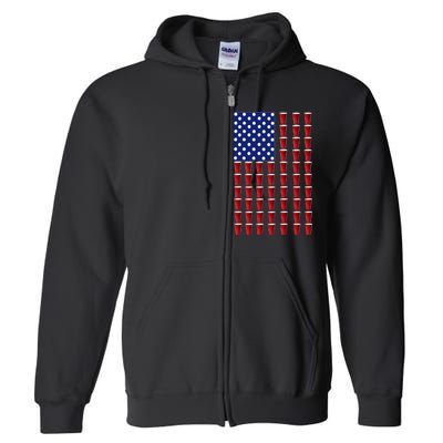 Beer Pong USA American Flag Full Zip Hoodie