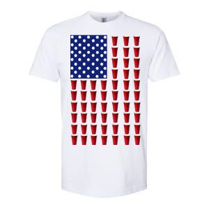 Beer Pong USA American Flag Softstyle CVC T-Shirt