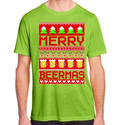 Beer Ugly Christmas Sweater Merry Beermas Adult ChromaSoft Performance T-Shirt