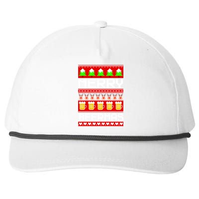 Beer Ugly Christmas Sweater Merry Beermas Snapback Five-Panel Rope Hat