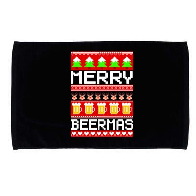 Beer Ugly Christmas Sweater Merry Beermas Microfiber Hand Towel