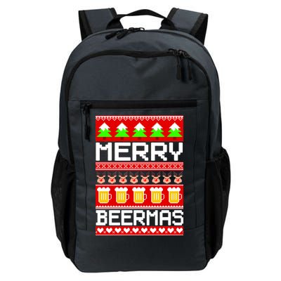 Beer Ugly Christmas Sweater Merry Beermas Daily Commute Backpack