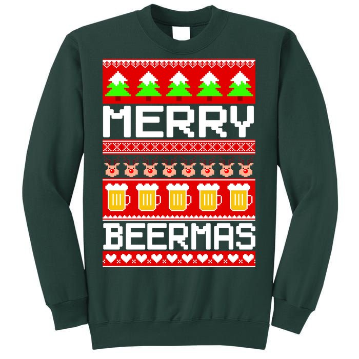 Beer Ugly Christmas Sweater Merry Beermas Sweatshirt