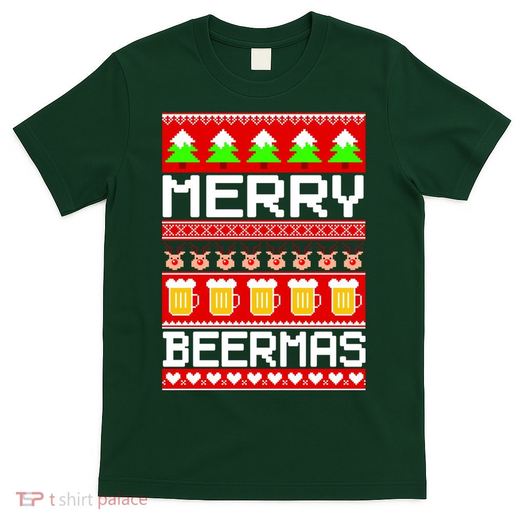 Beer Ugly Christmas Sweater Merry Beermas T-Shirt