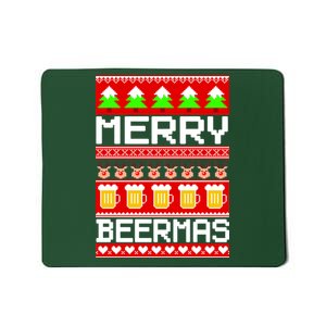 Beer Ugly Christmas Sweater Merry Beermas Mousepad