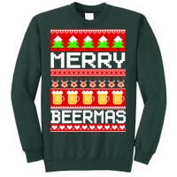 Beer Ugly Christmas Sweater Merry Beermas Tall Sweatshirt