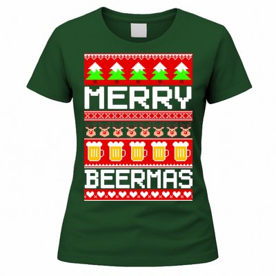 Beer Ugly Christmas Sweater Merry Beermas Women's T-Shirt